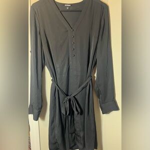 Express Belted Black Dress EUC 👗